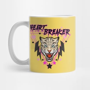 Retro Anti-Valentines Day Heart Breaker 80s 90s Leopard Mug